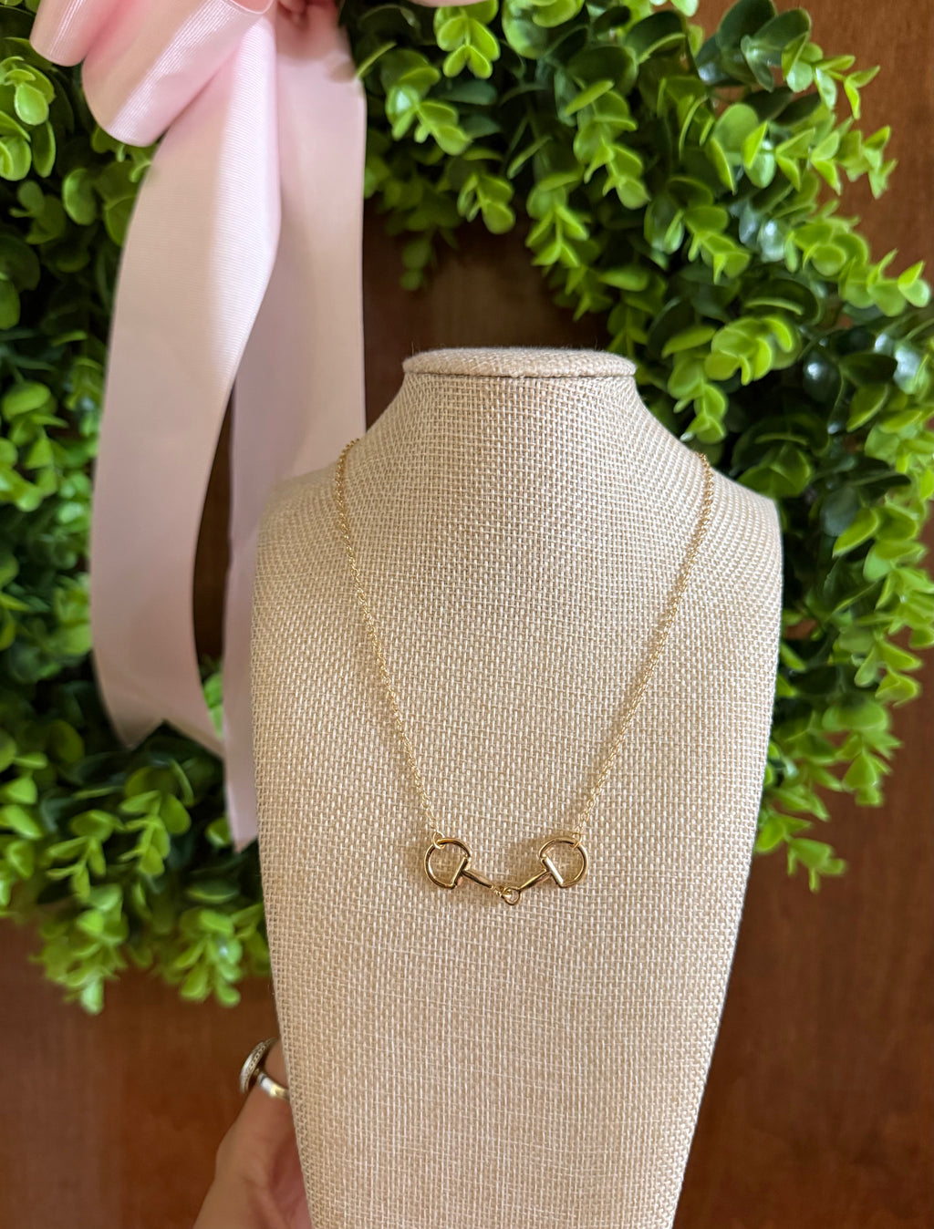 Gold horsebit necklace