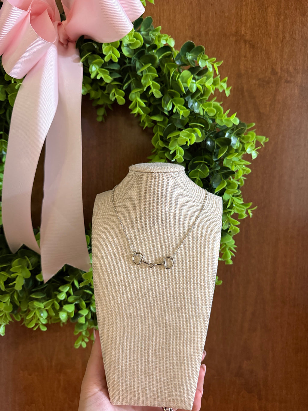 Silver horsebit necklace