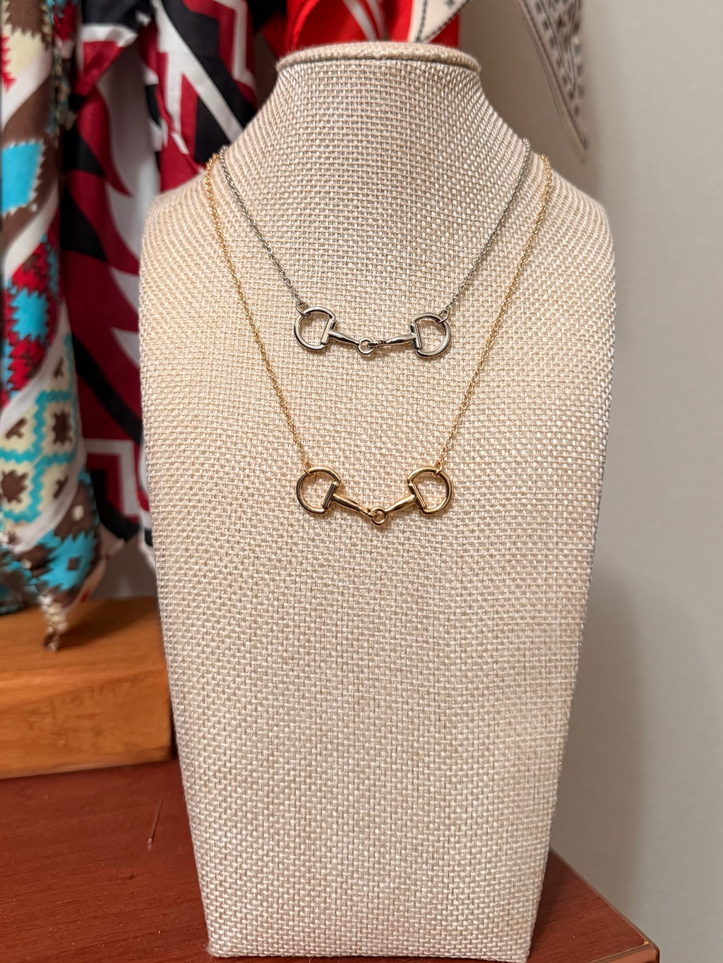Silver horsebit necklace